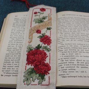 Bookmark NOVEMBER -CHRYSANTHEMUM Hand Stitched Flower of the Month Bookmark